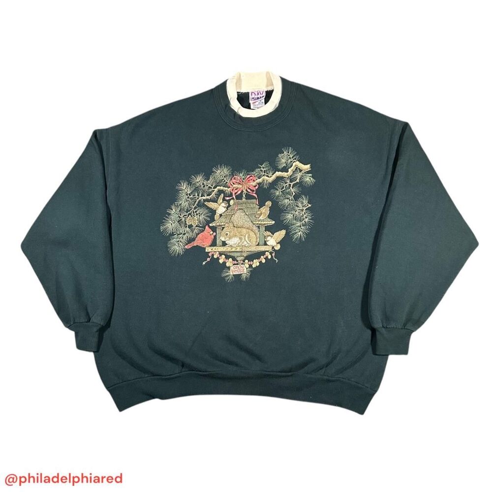VTG 1990's Day Break Winter animal themed crewneck sweatshirt women XXL